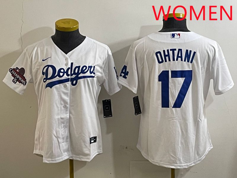Women Los Angeles Dodgers #17 Ohtani White Game 2025 Nike MLB Jersey style 3182